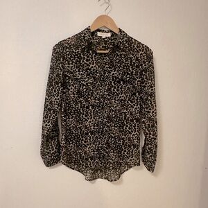 Two by Vince Camuto Leopard Print Blouse